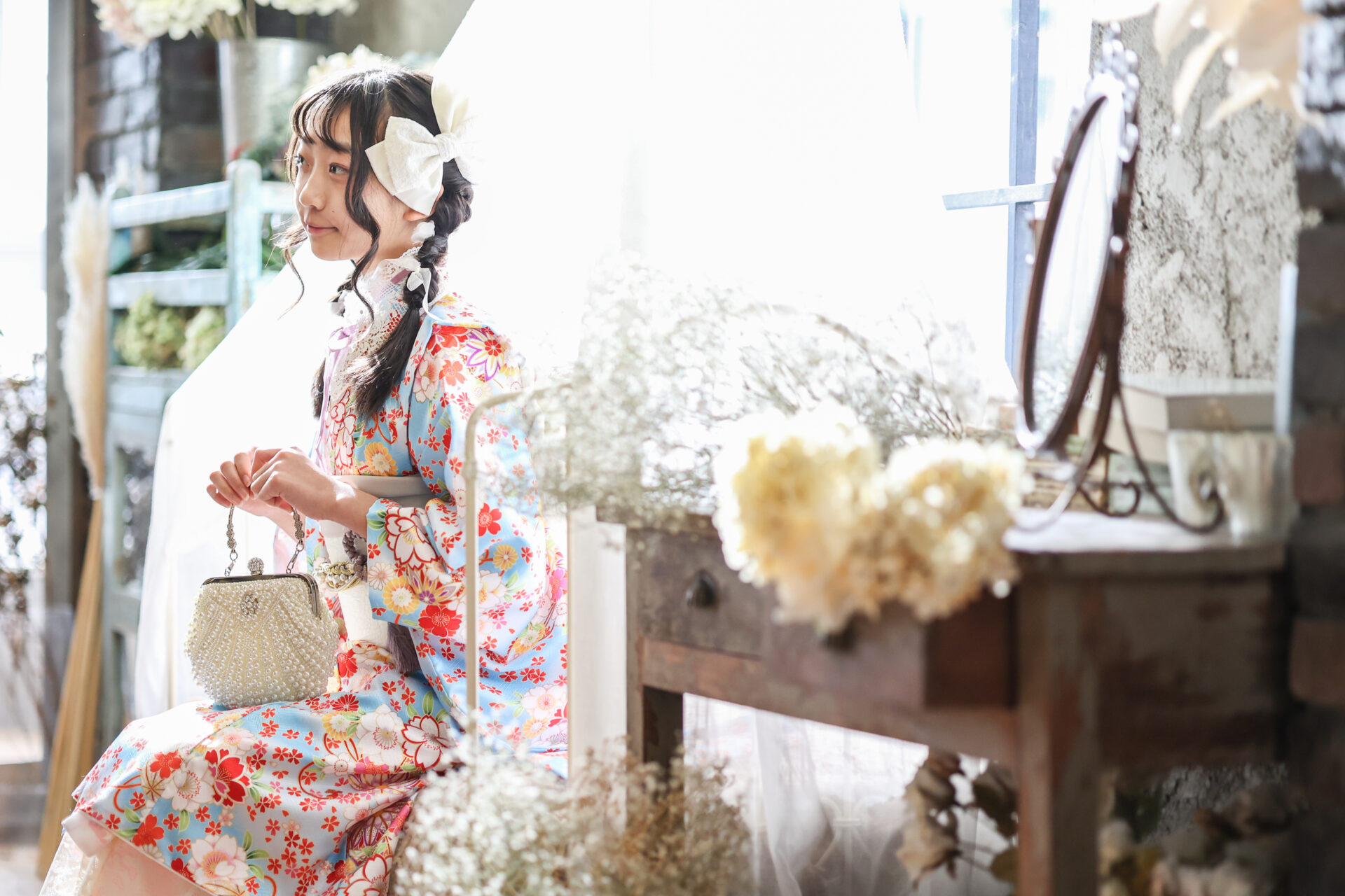 京都で十三参り撮影をした女の子の写真